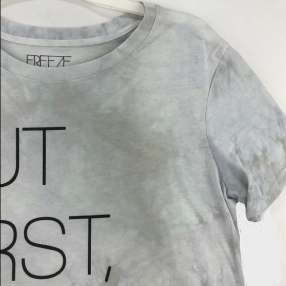 Freeze But First Coffee Marbled Graphic Tee Shirt - Picture 3 of 6